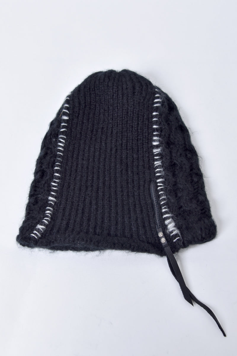 2002-KT05 Cable Mohair Beanie 02 Black
