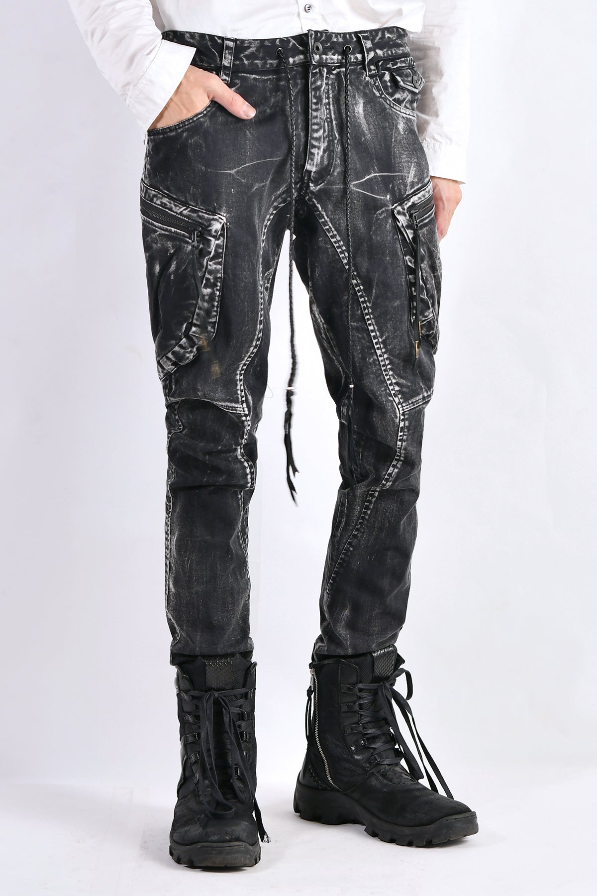 2102-PT02B Discharged Double Pocket Twill Pants 03