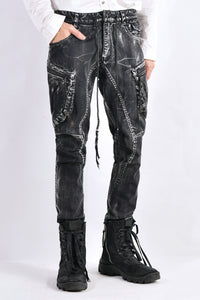 2102-PT02B Discharged Double Pocket Twill Pants 03