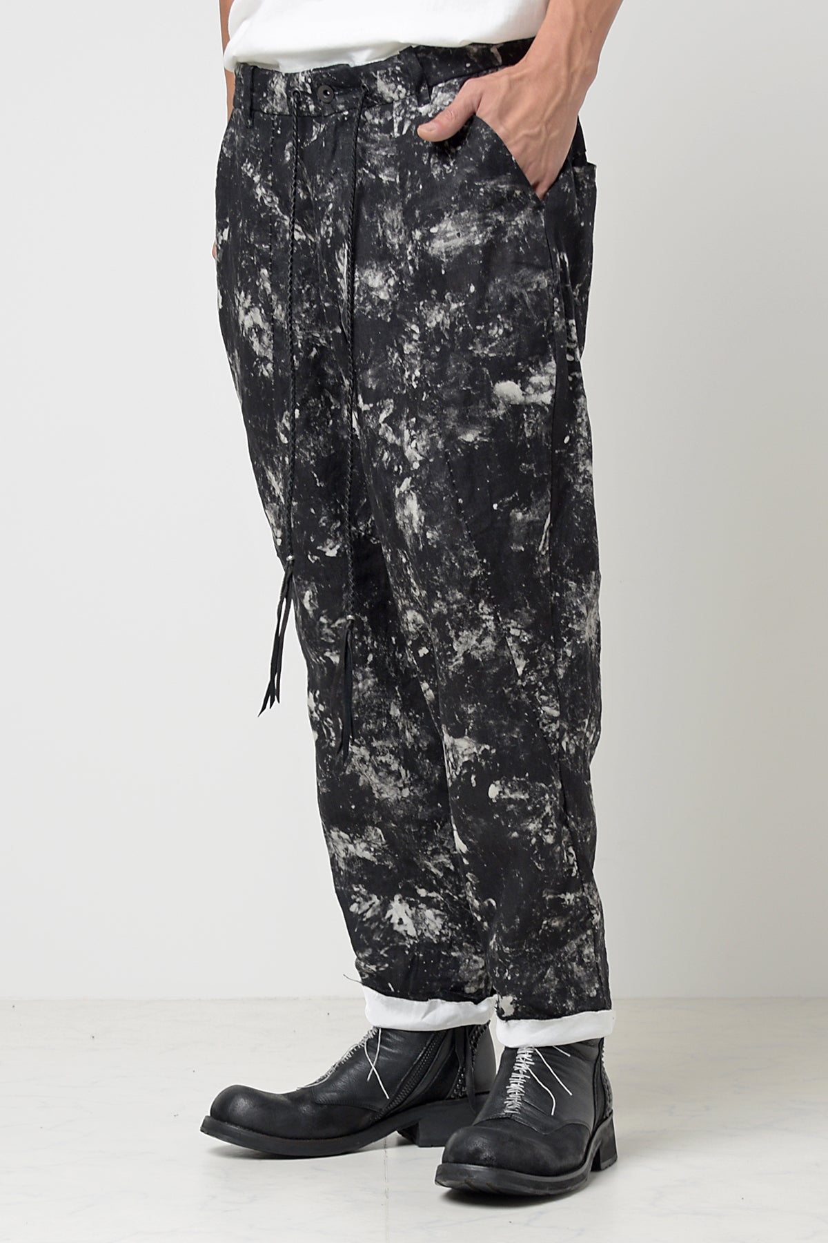 2301-PT08 Discharged Linen Layered Pants