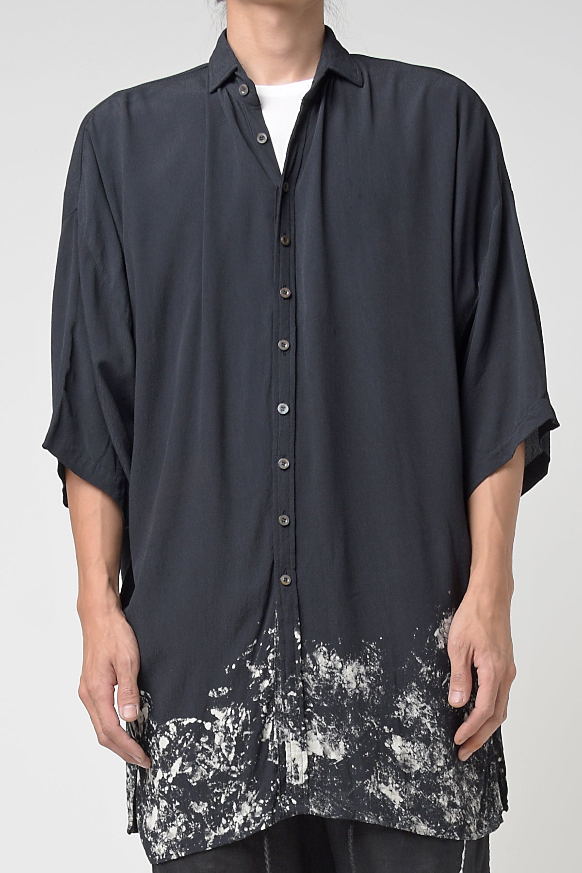 2301-SH03 Discharged Crepe Rayon Lazy Shirt