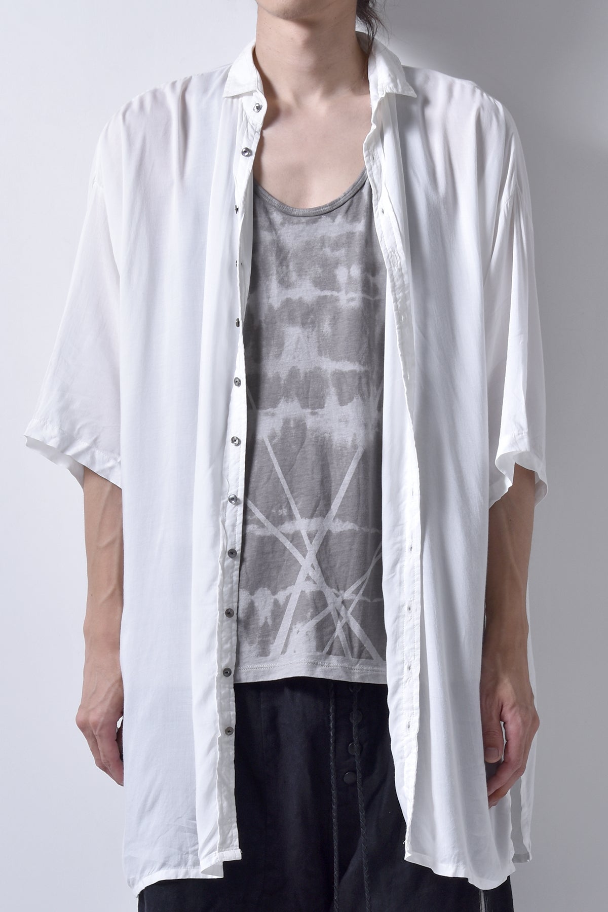 2101-SH05 Stealth Rayon Lazy Shirt_White