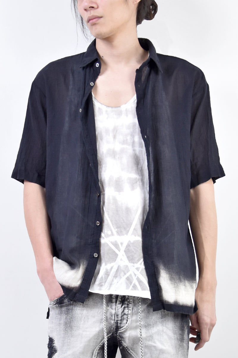 2101-SH04B Discharged Crepe Cotton Slim Shirt 01