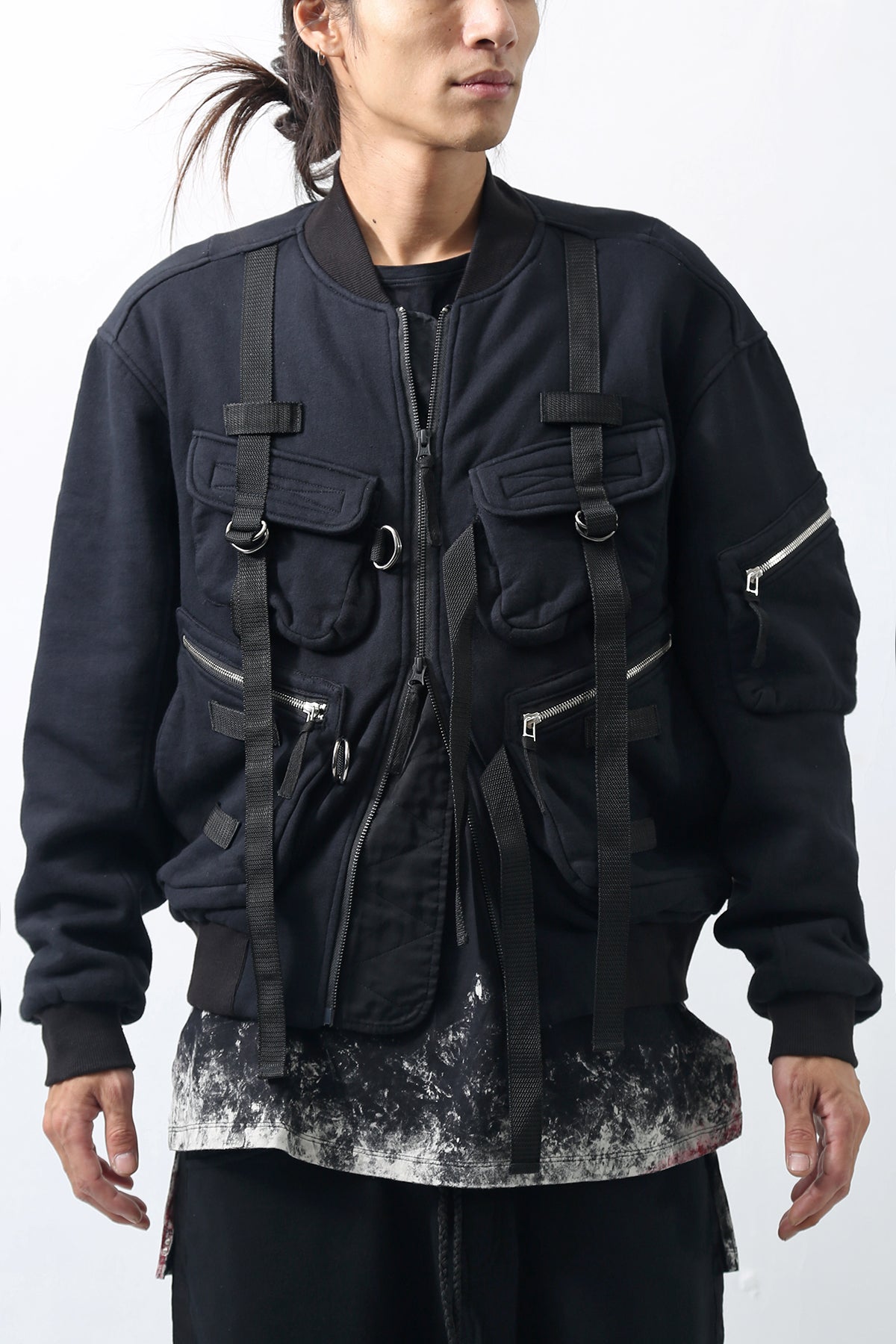 1902-JK06 Parachute Over Blouson Black
