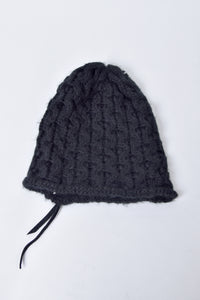 2002-KT05 Cable Mohair Beanie 02 Black