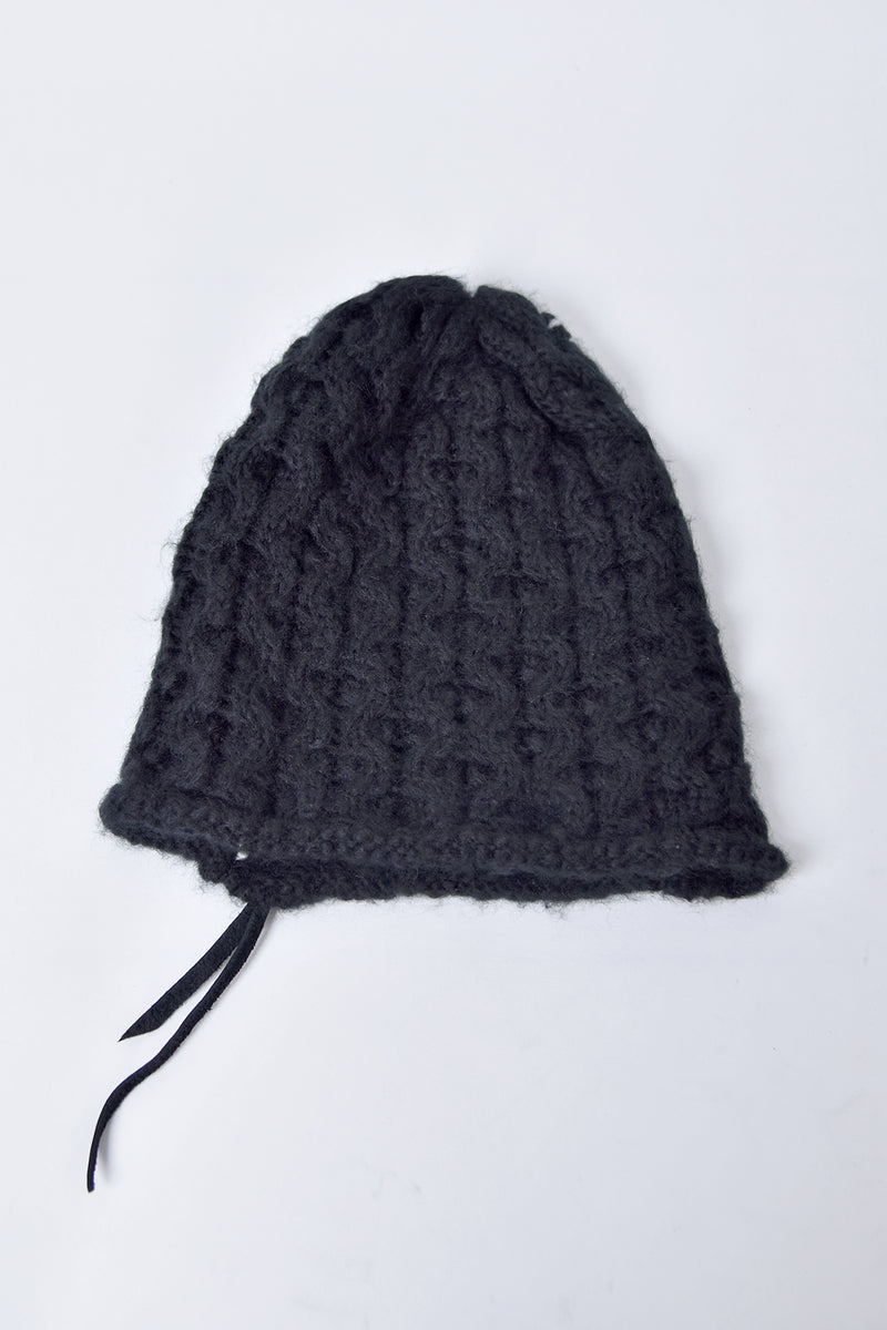 2002-KT05 Cable Mohair Beanie 02 Black