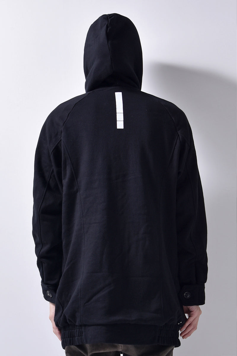 2102-JK03C Hooded Fleece Coat Black