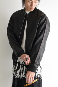 1901-JK05 Mesh Leather MA-1 Black