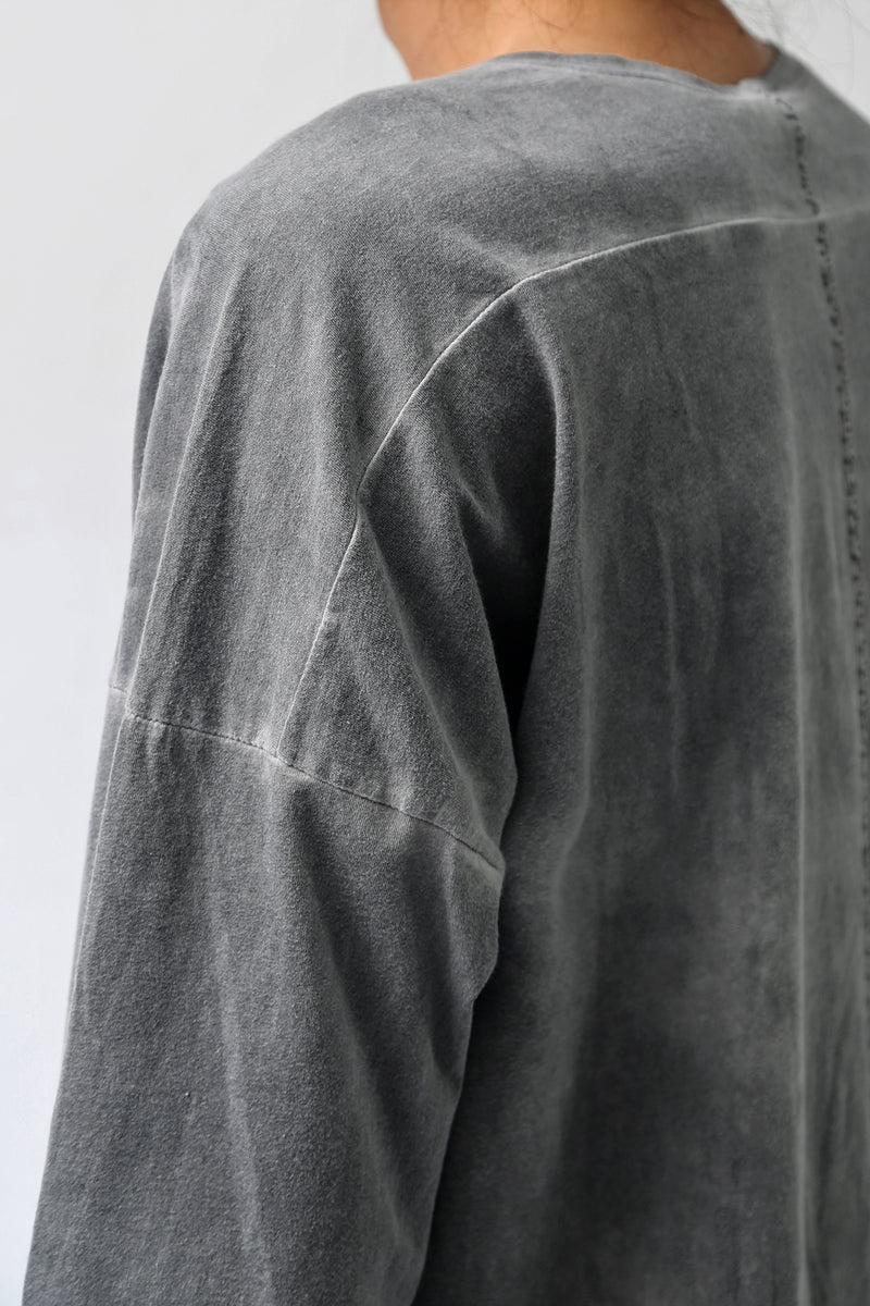 1902-CT02/LS Back Stitch Crush Cut / LS Charcoal