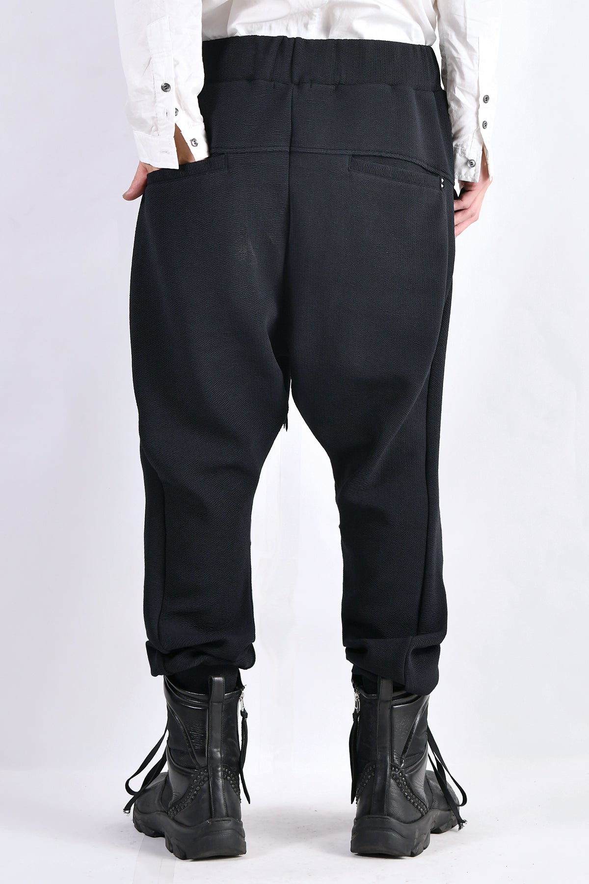 2102-PT06 Nylon Stretch Track Pants Black
