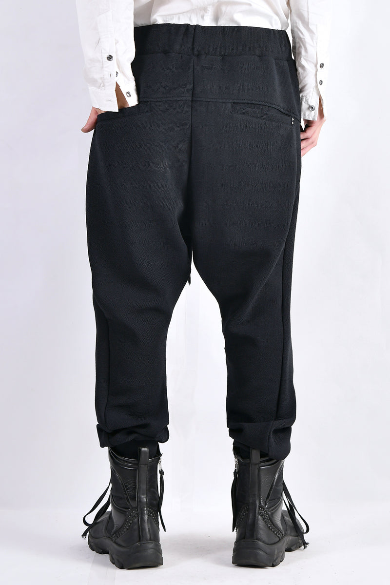 2102-PT06 Nylon Stretch Track Pants Black