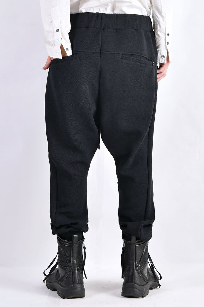 2102-PT06 Nylon Stretch Track Pants Black