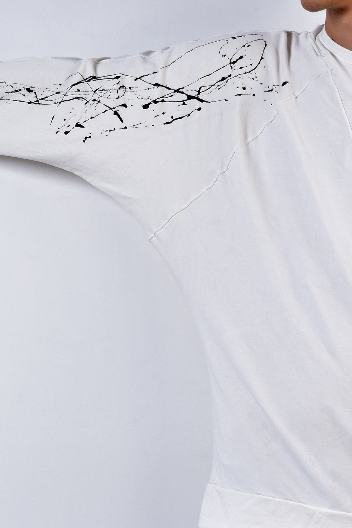 2002-TP04A Splash Bamboo Dolman Pullover White