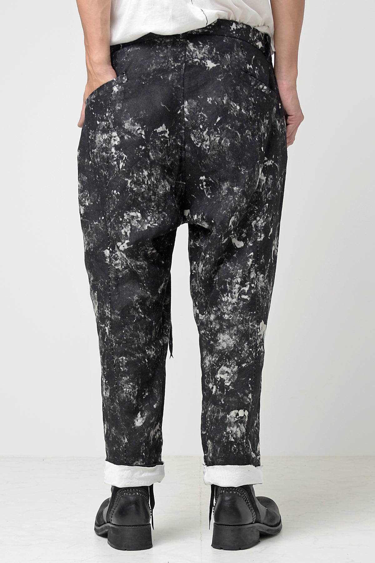 2301-PT08 Discharged Linen Layered Pants