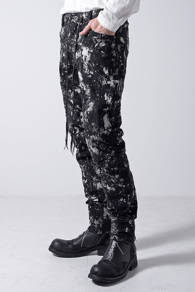 2202-PT08B Flake Discharged Stretch Pants 05