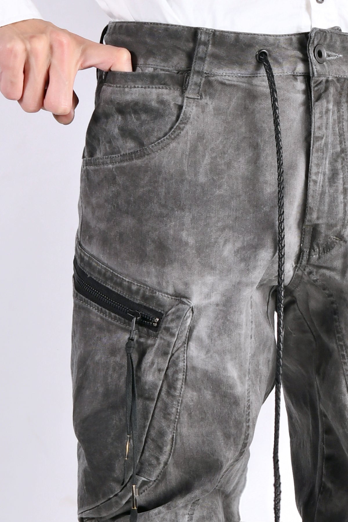 2102-PT02A Double Pocket Twill Pants 03 Charcoal