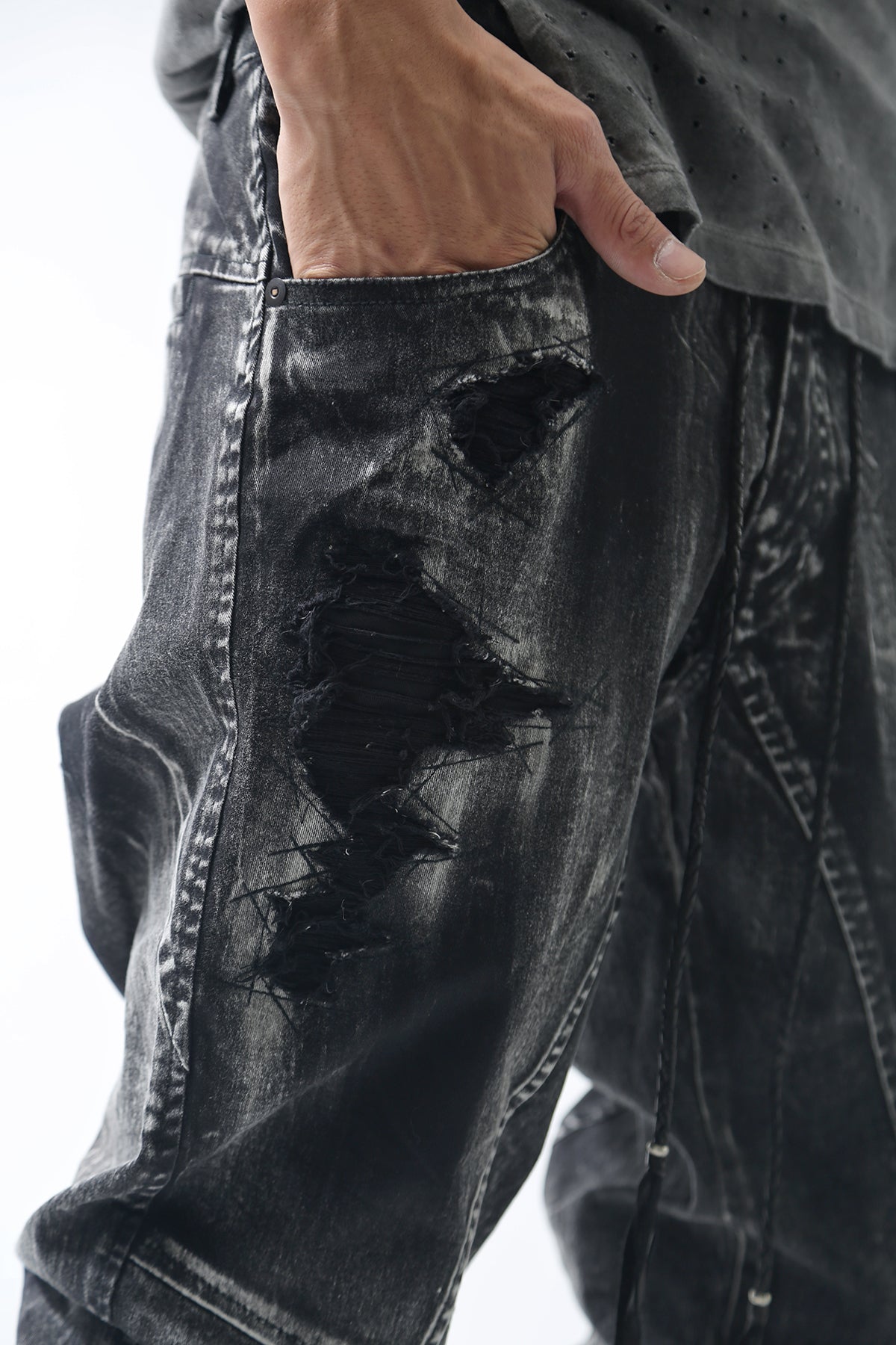 KMRii ケムリ 2019 AW Discharged Crush Pants ディスチャージド