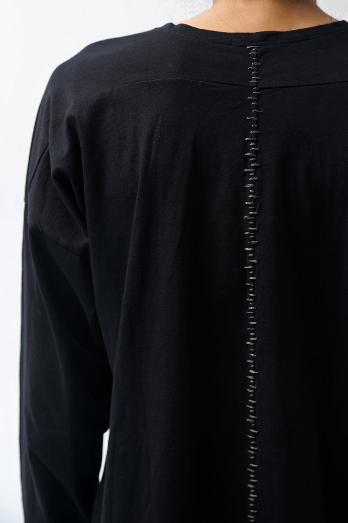 1902-CT02/LS Back Stitch Crush Cut / LS Black