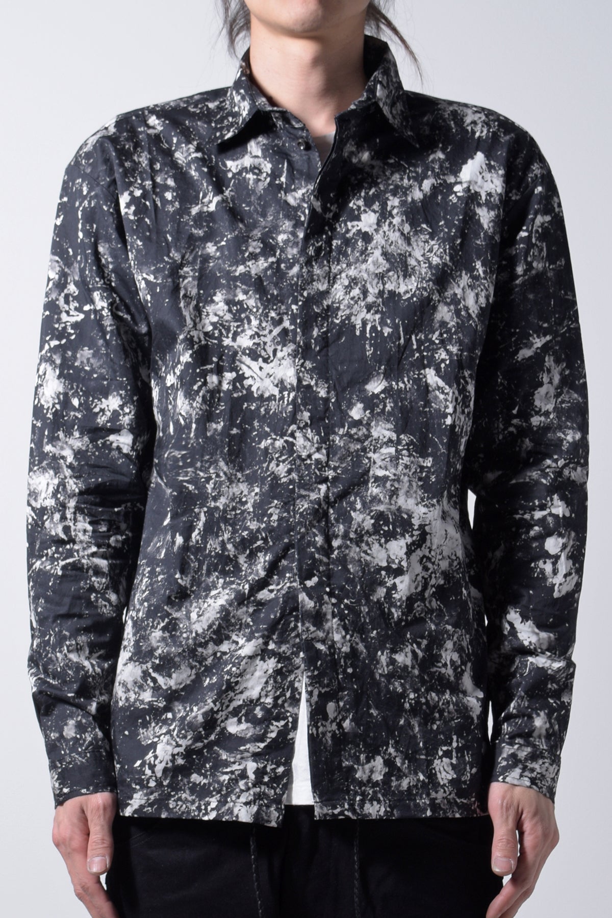 2202-SH03A Flake Discharged Slim Shirt