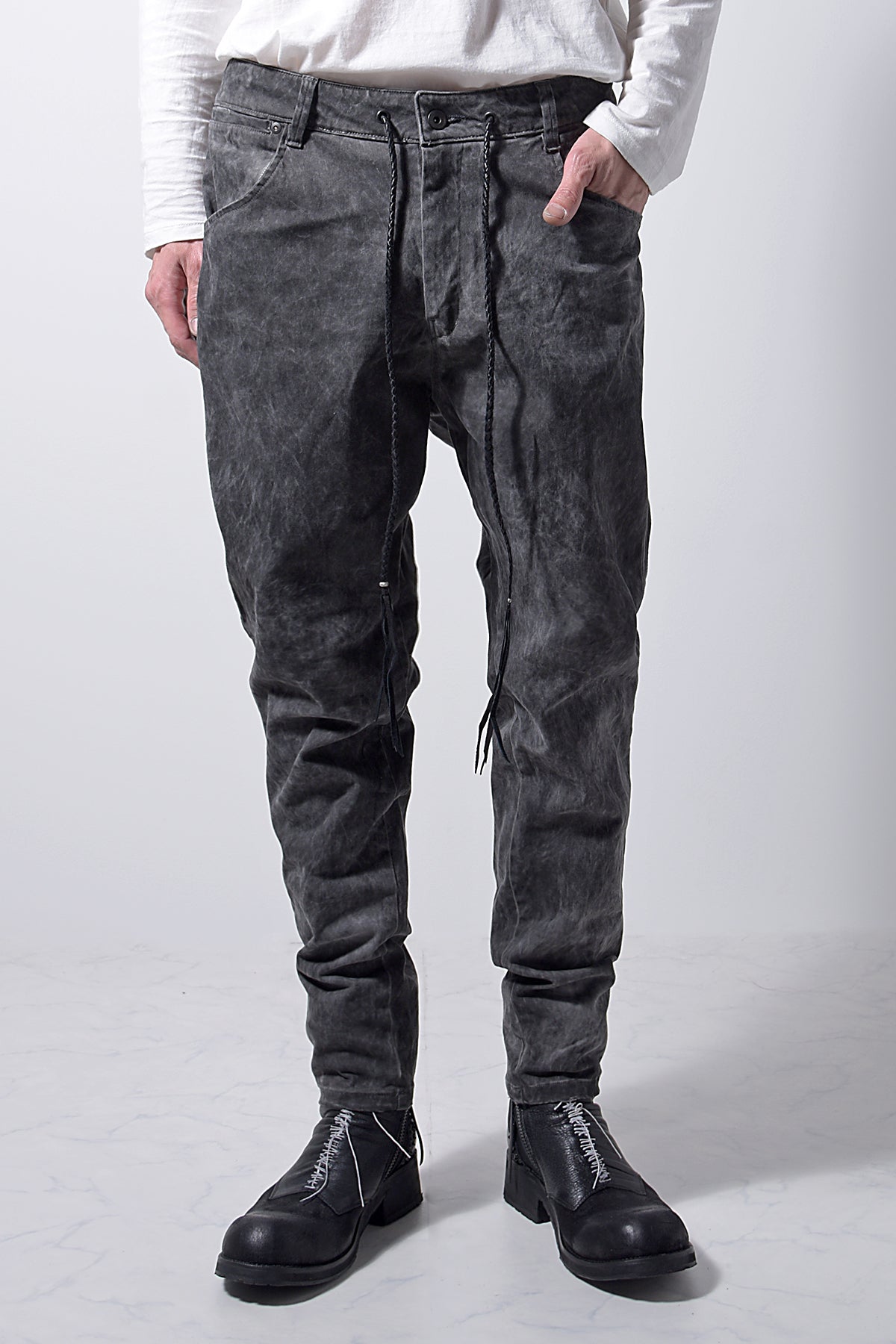 2202-PT01A Drop Crotch Pants Charcoal