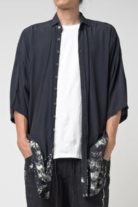 2301-SH03 Discharged Crepe Rayon Lazy Shirt
