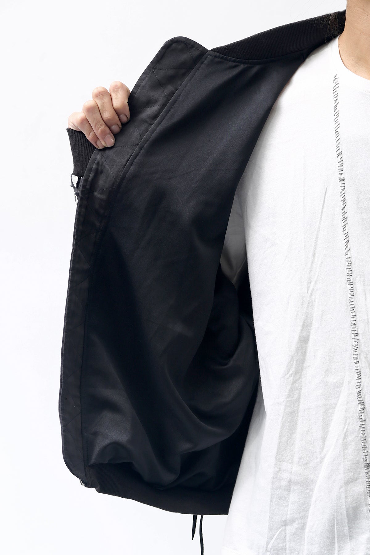 1902-JK05 Leather Combi Dolman JKT / LP Black