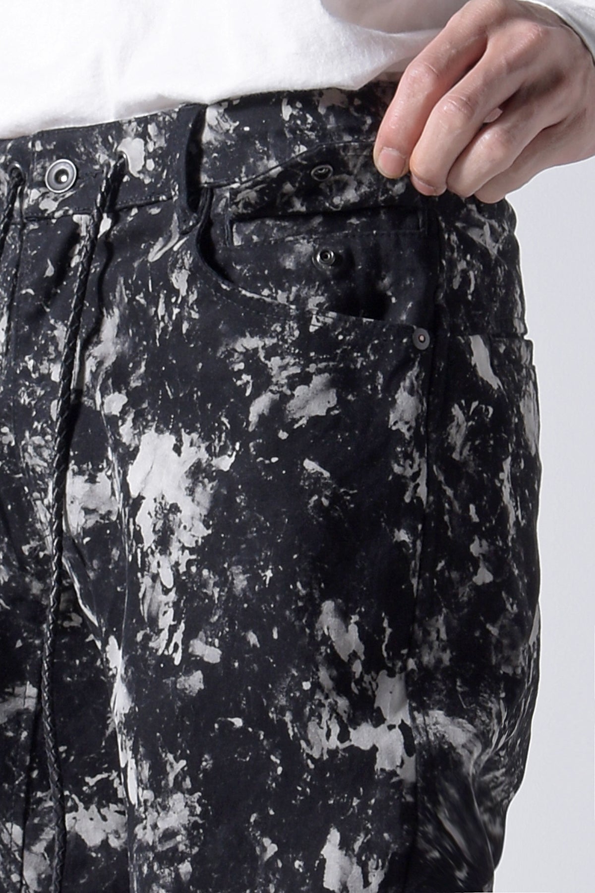 2202-PT08B Flake Discharged Stretch Pants 05