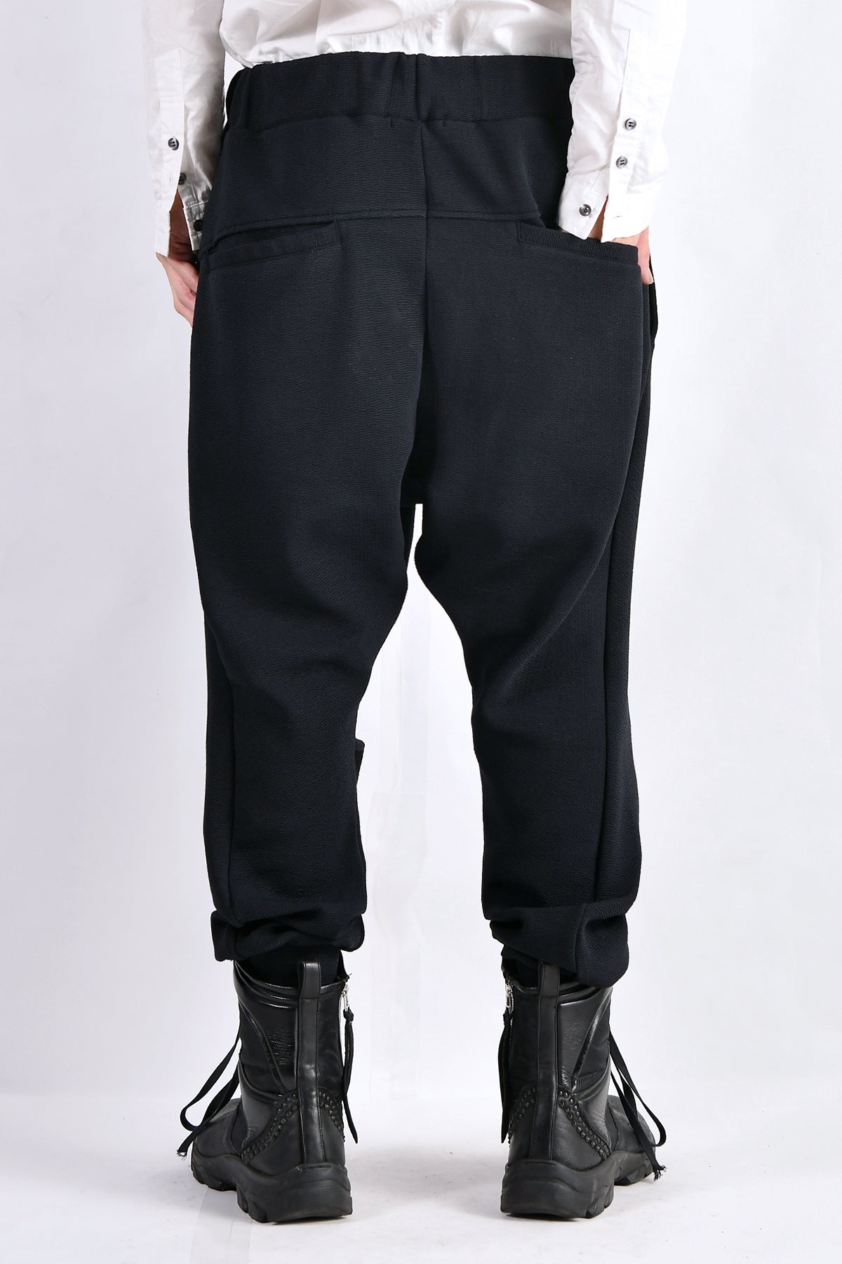 2102-PT06 Nylon Stretch Track Pants Black