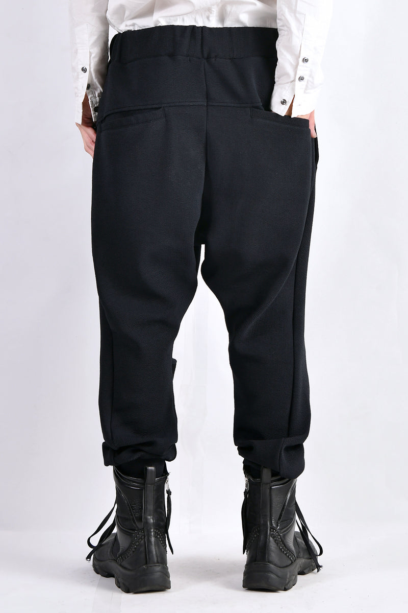 2102-PT06 Nylon Stretch Track Pants Black