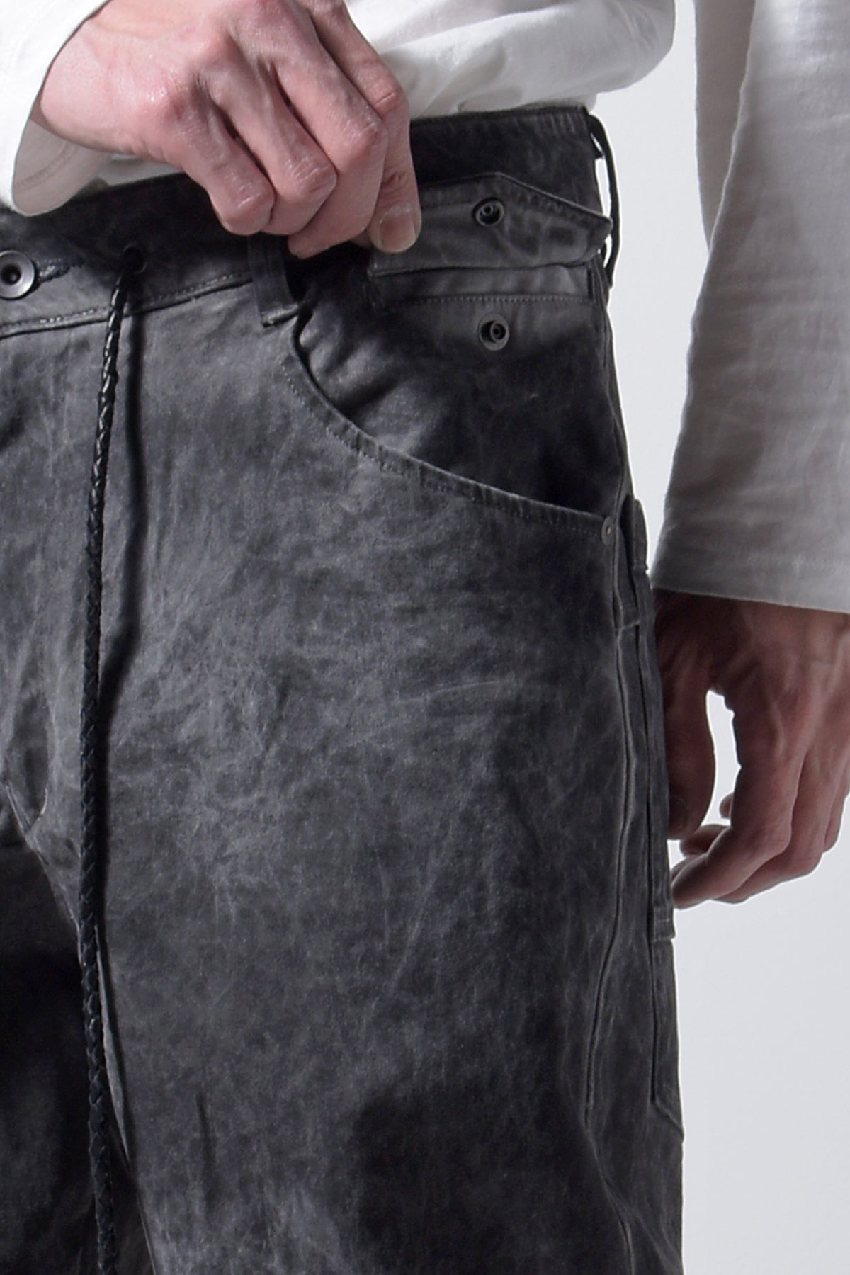 2202-PT01A Drop Crotch Pants Charcoal