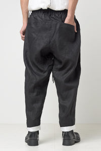2301-PT04 Linen Lazy Layered Pants Black