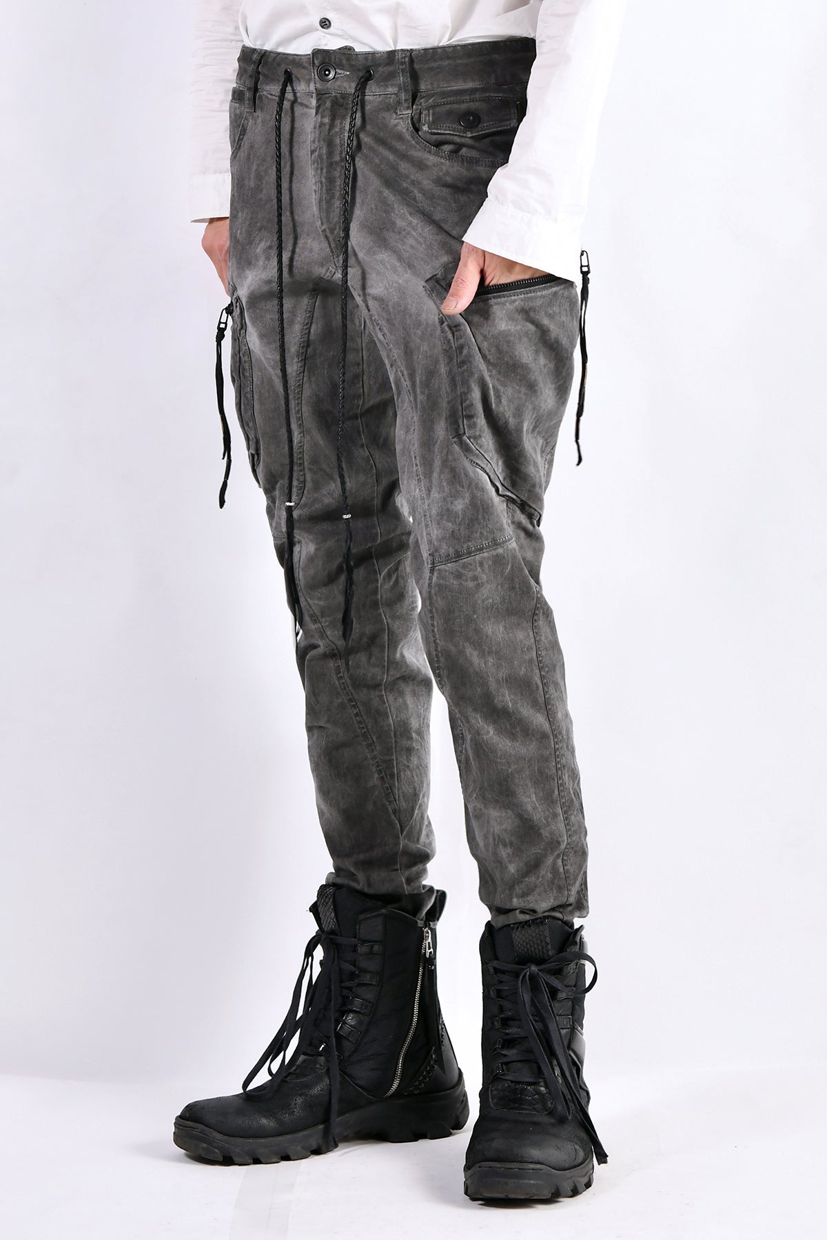 2102-PT02A Double Pocket Twill Pants 03 Charcoal