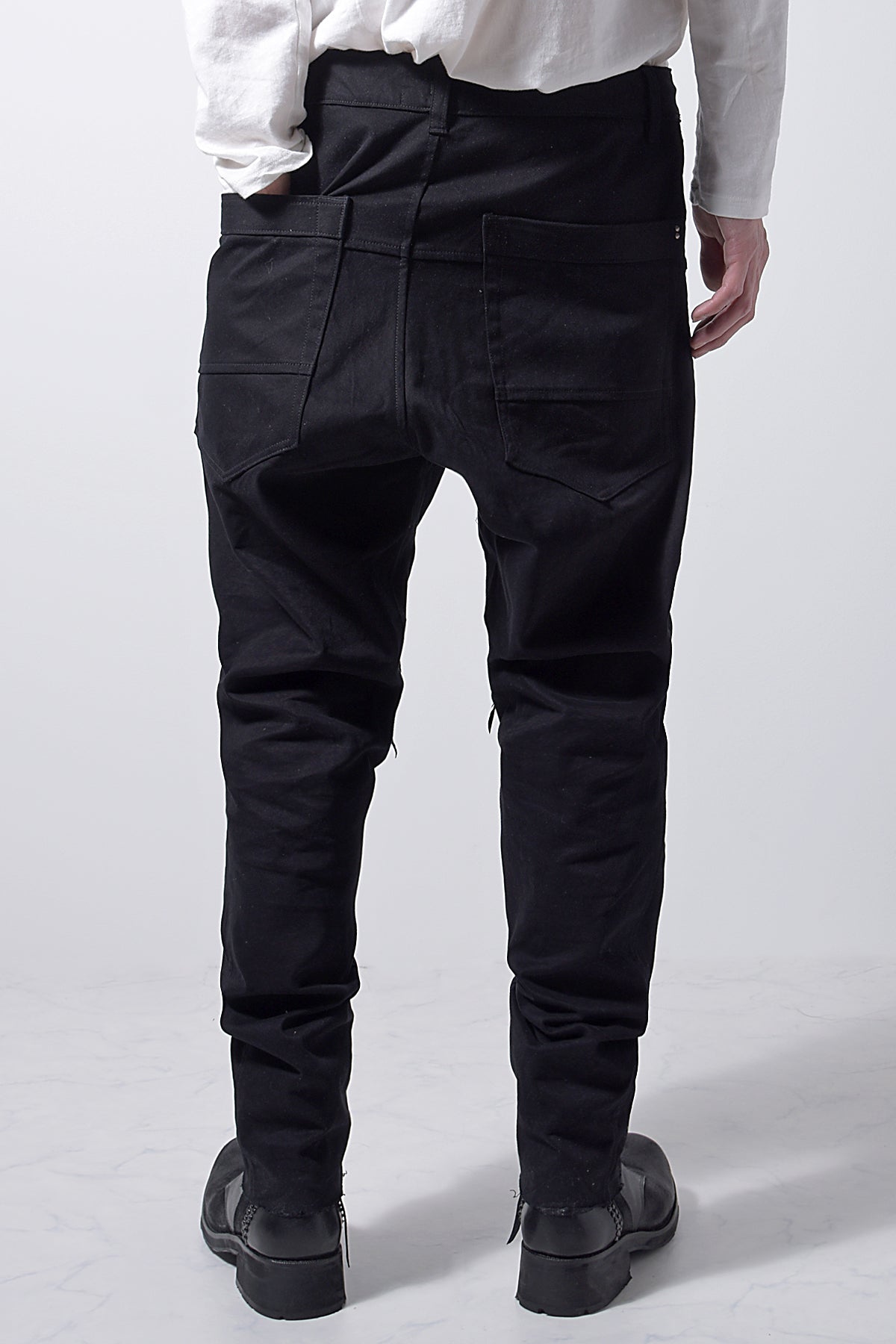 2202-PT01A Drop Crotch Pants Black