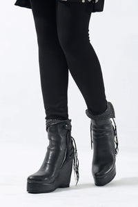 1602-BO02L Crush Braided Boots