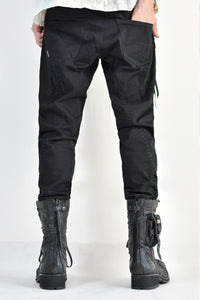 1702-PT02A Crush Skinny Twill Pants 07A Black