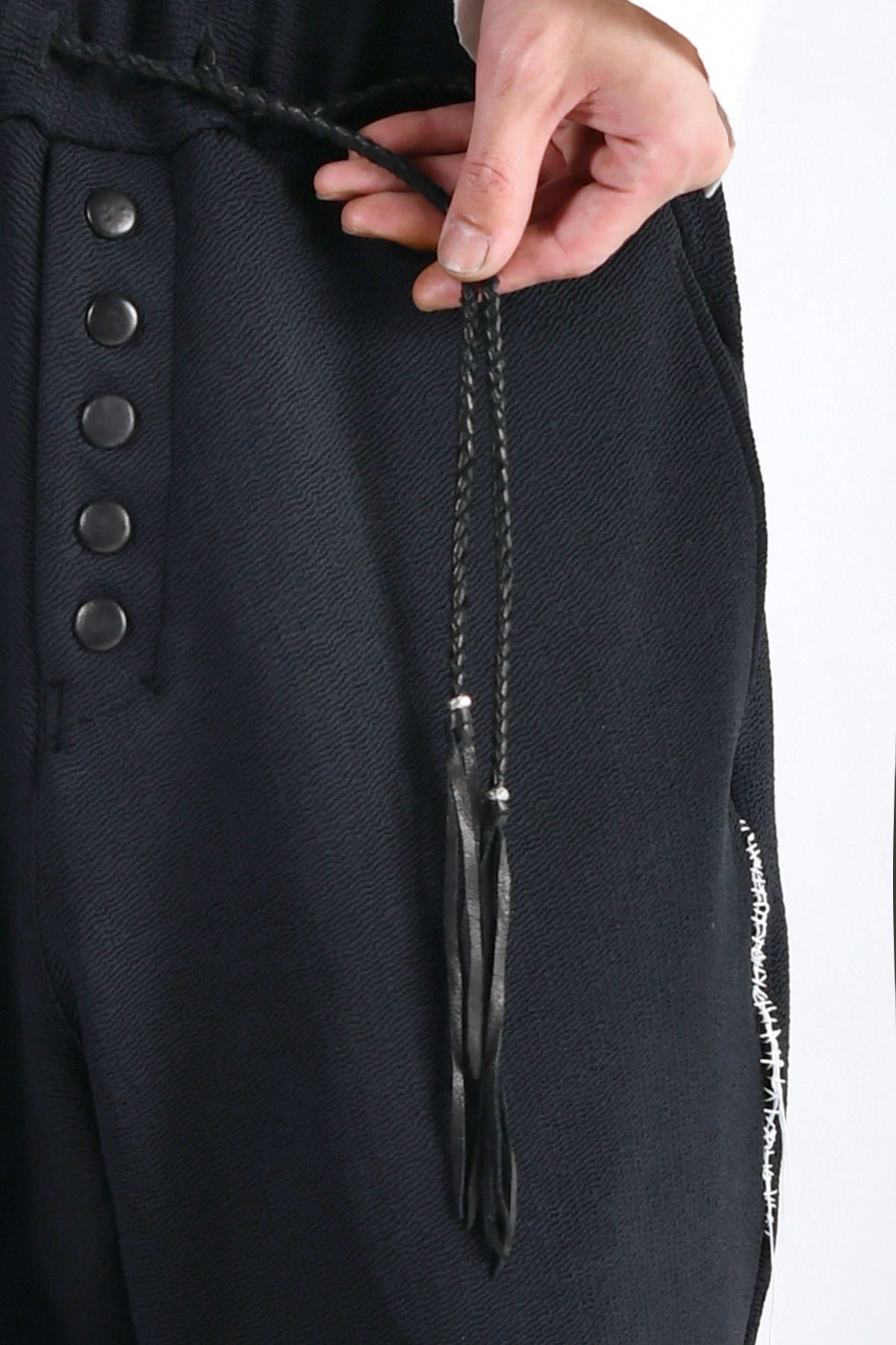 2102-PT06 Nylon Stretch Track Pants Black