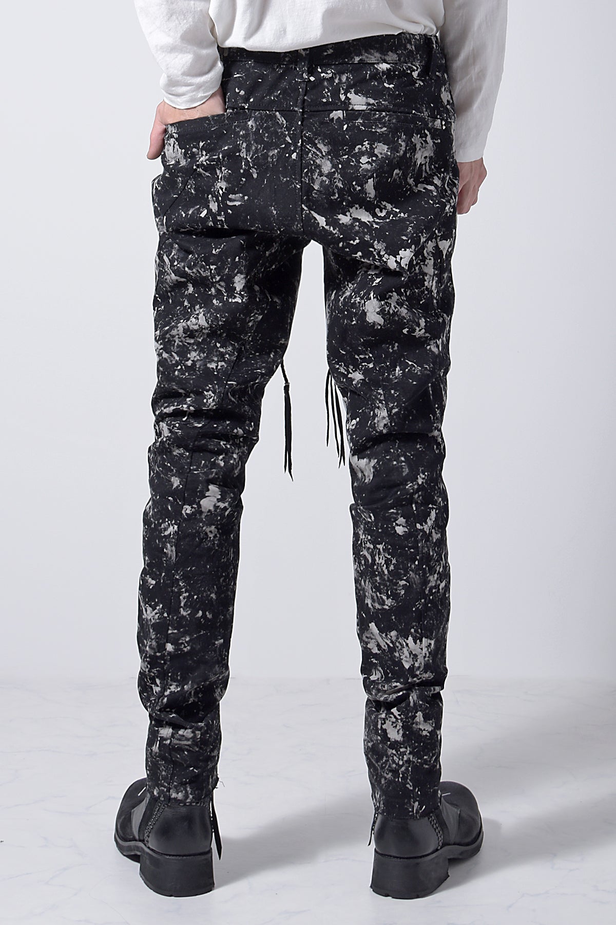 2202-PT08B Flake Discharged Stretch Pants 05