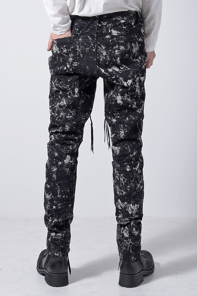 2202-PT08B Flake Discharged Stretch Pants 05