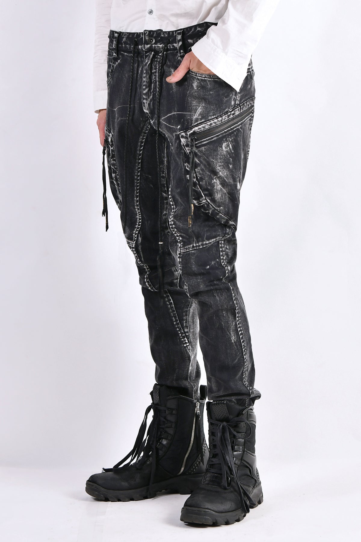 2102-PT02B Discharged Double Pocket Twill Pants 03