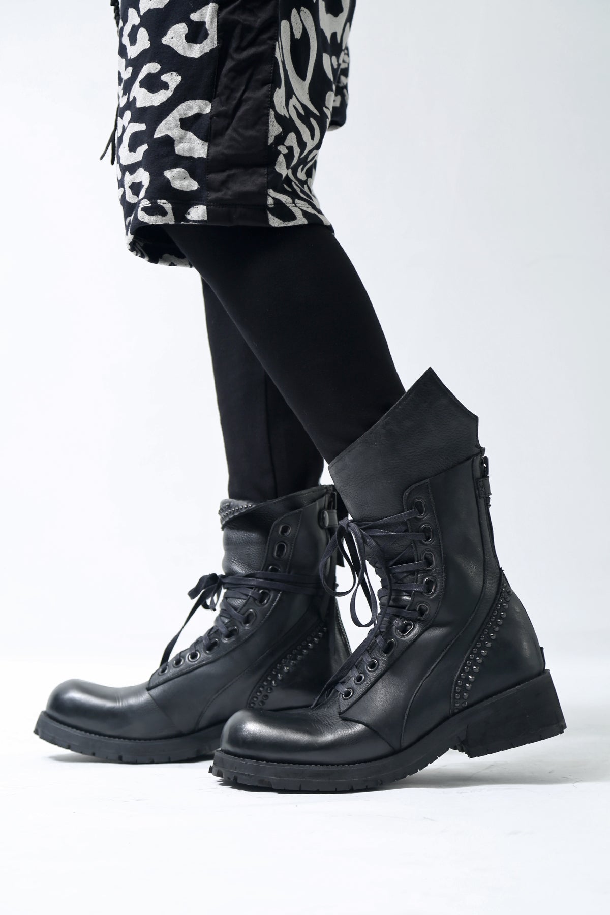 靴 Kmrii Crush Chrome Boots 03 KMRii ケムリ Crush Chrome Boots 03 クラッシュ クロム ブーツ レザー