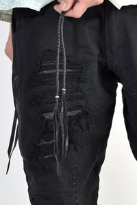 1702-PT02A Crush Skinny Twill Pants 07A Black