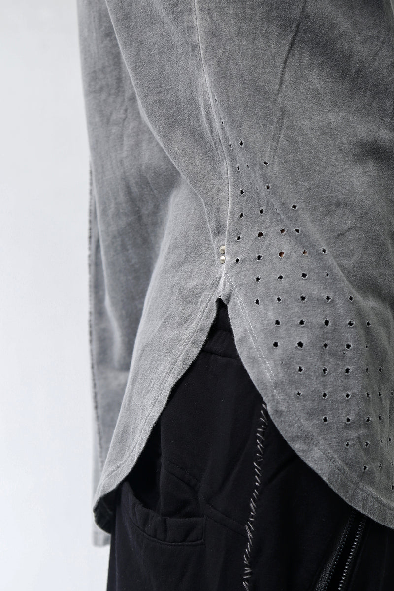 1902-CT02/LS Back Stitch Crush Cut / LS Charcoal