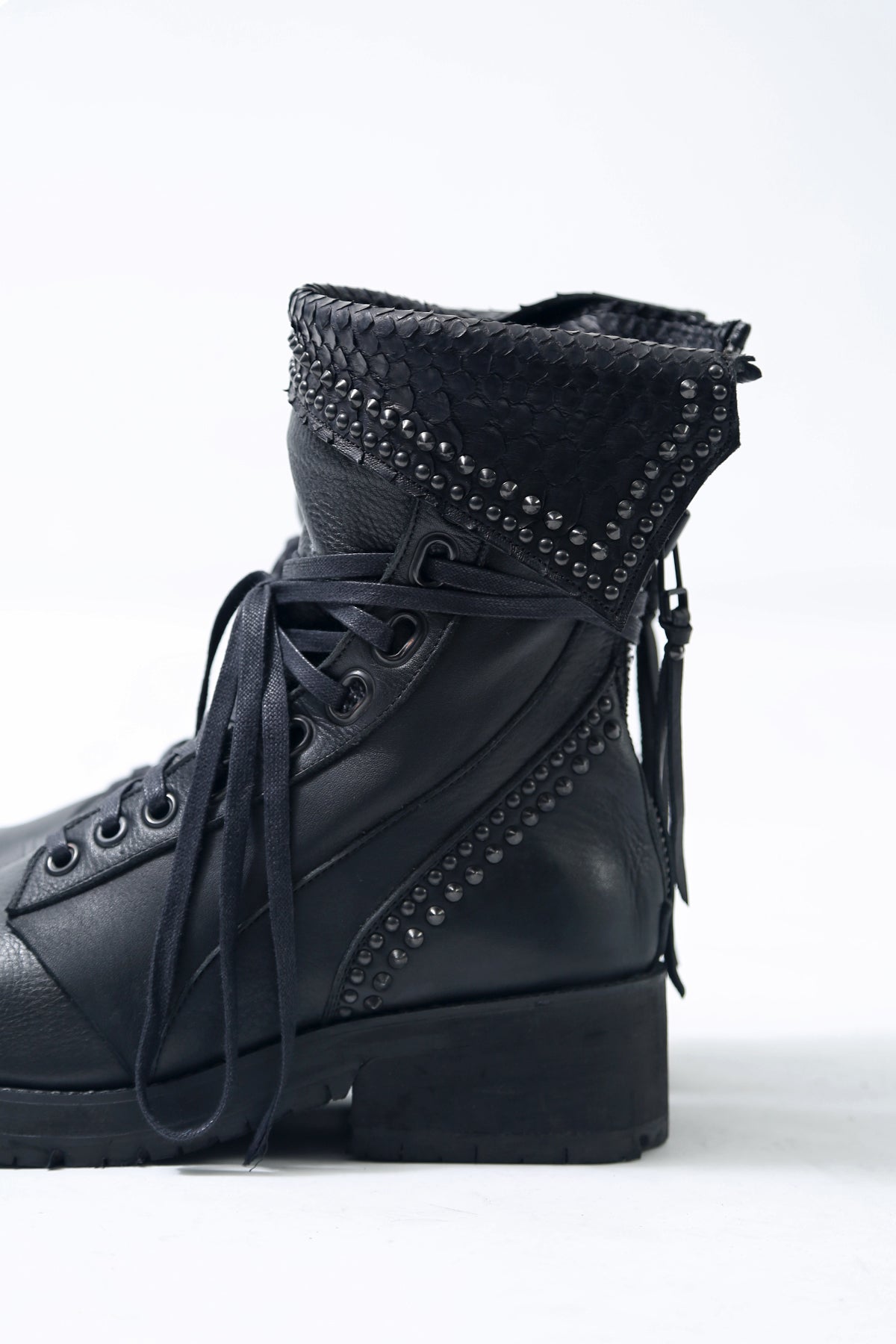 靴 Kmrii Crush Chrome Boots 03 KMRii ケムリ Crush Chrome Boots 03 クラッシュ クロム ブーツ レザー