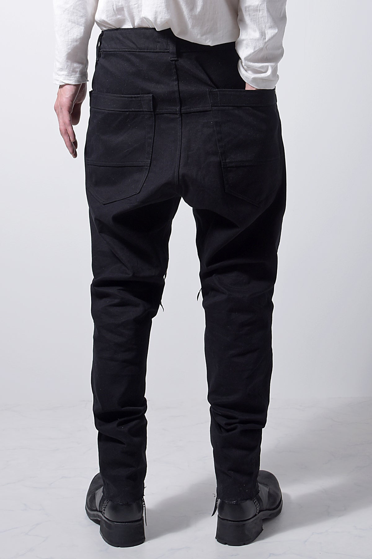 2202-PT01A Drop Crotch Pants Black