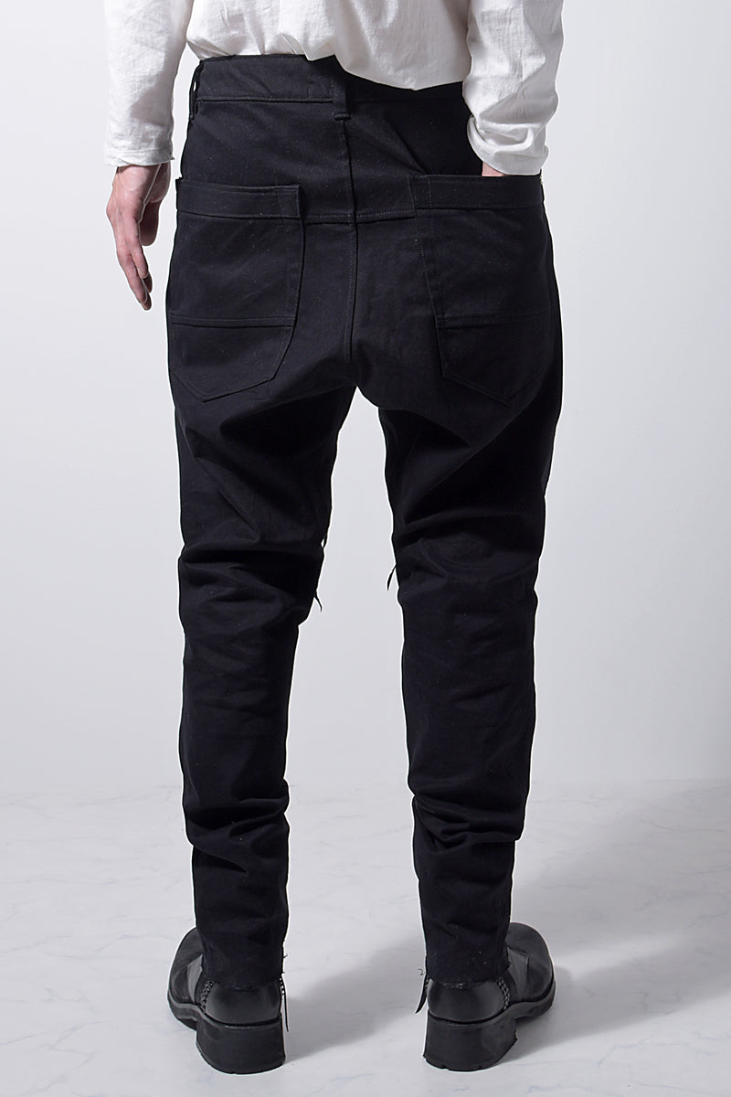 2202-PT01A Drop Crotch Pants Black