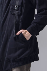 2102-JK03C Hooded Fleece Coat Black