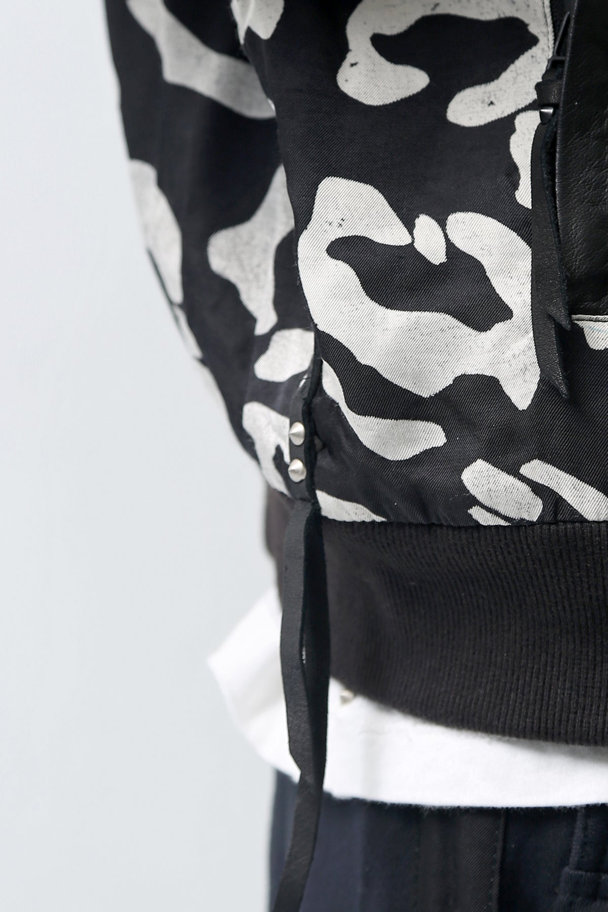 1902-JK05 Leather Combi Dolman JKT / LP Black