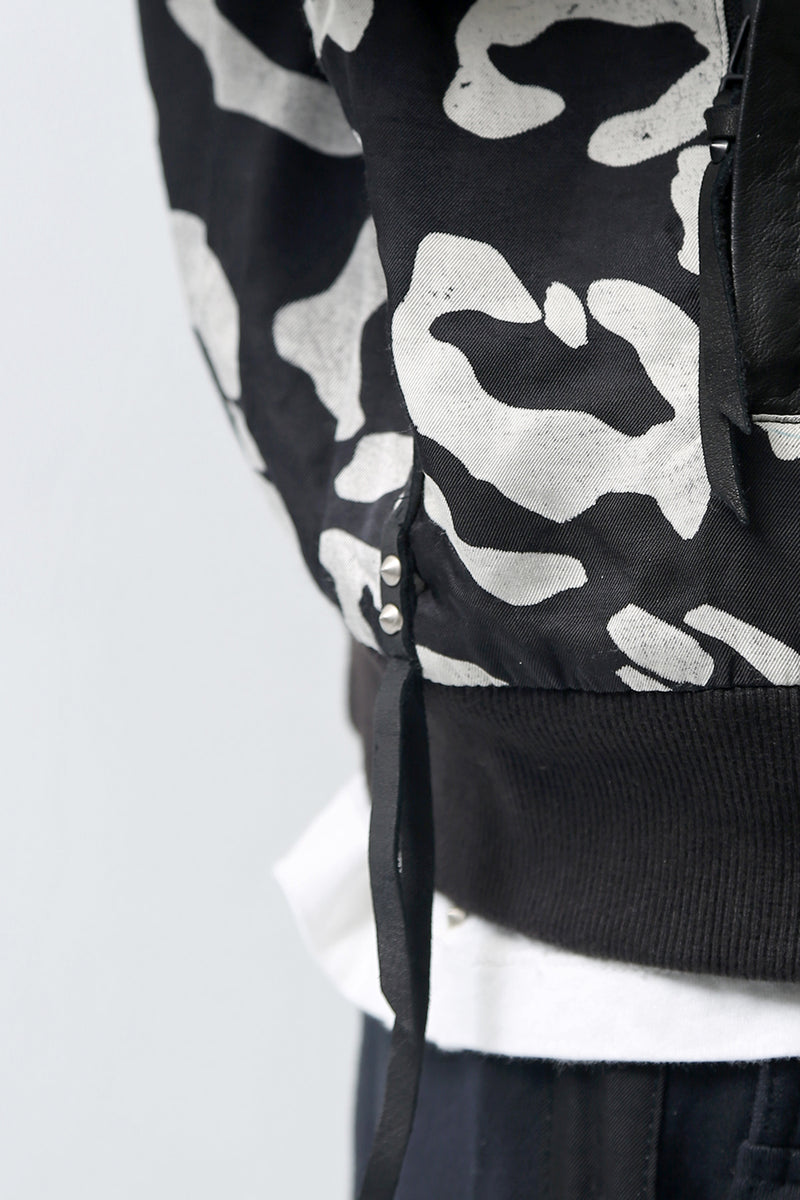 1902-JK05 Leather Combi Dolman JKT / LP Black