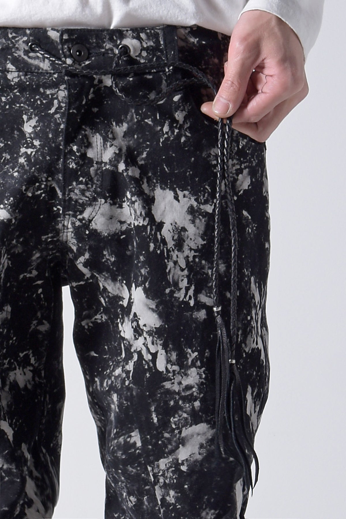 2202-PT08B Flake Discharged Stretch Pants 05