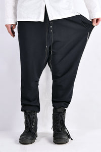 2102-PT06 Nylon Stretch Track Pants Black